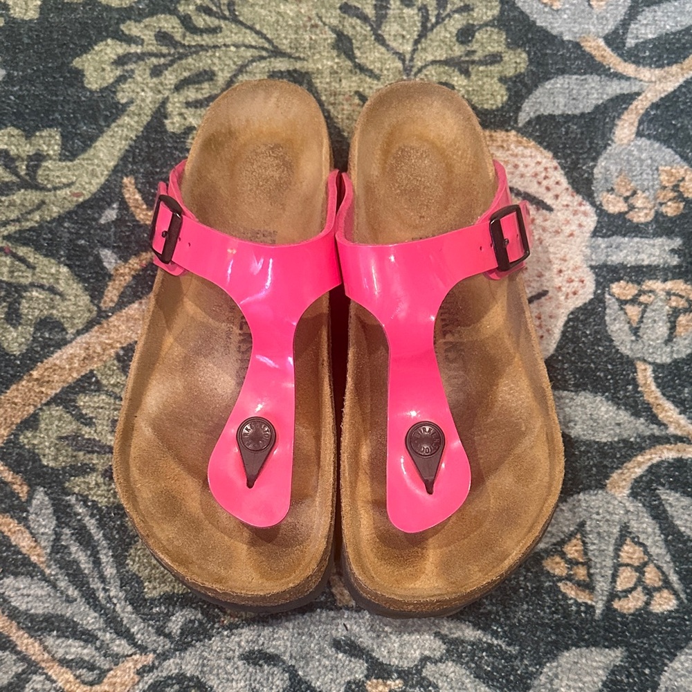 Hot pink Birkenstock Gizeh - Birko-Flor & Birkibuc Size 37 regular/wide